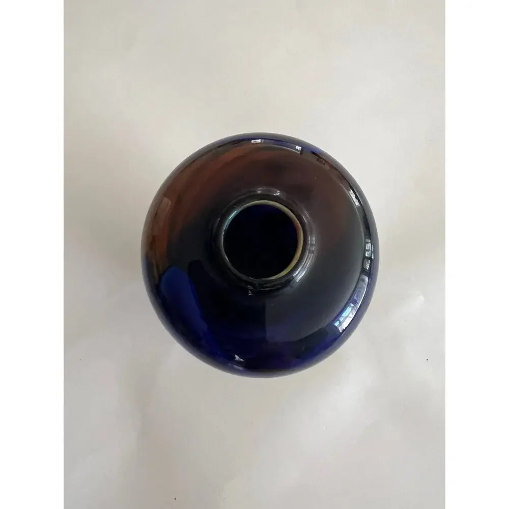 Vintage Salamandra Glass Portsmouth NH Hand Blown Bud Vase Signed 1981 JL